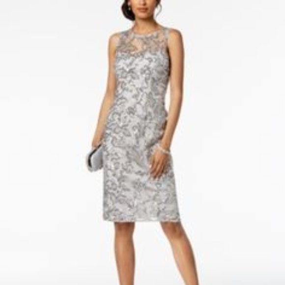 adrianna papell sequined sheath dress